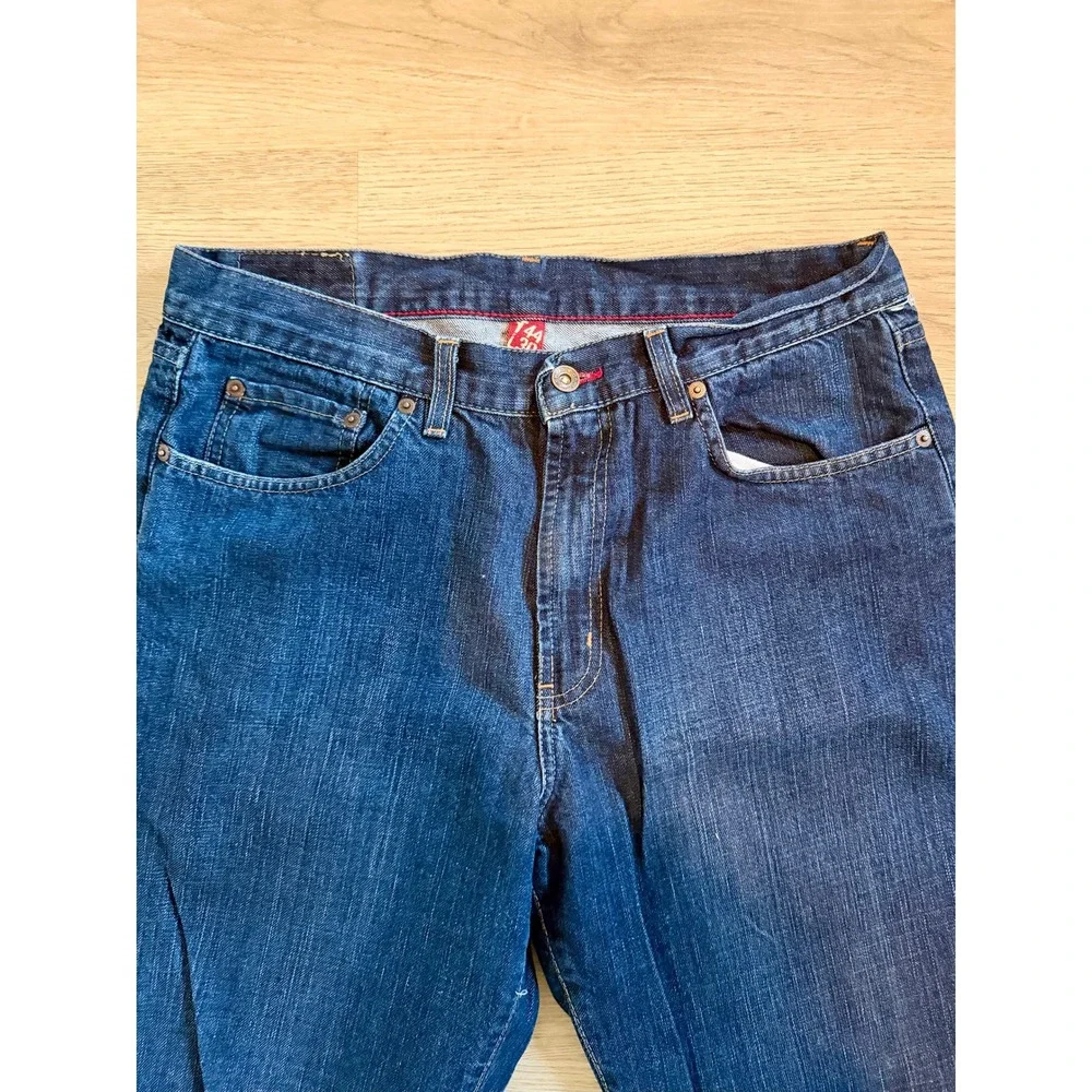Celio Jeans Mens 44x30 Dark Wash Straight Leg Denim Blue Pants